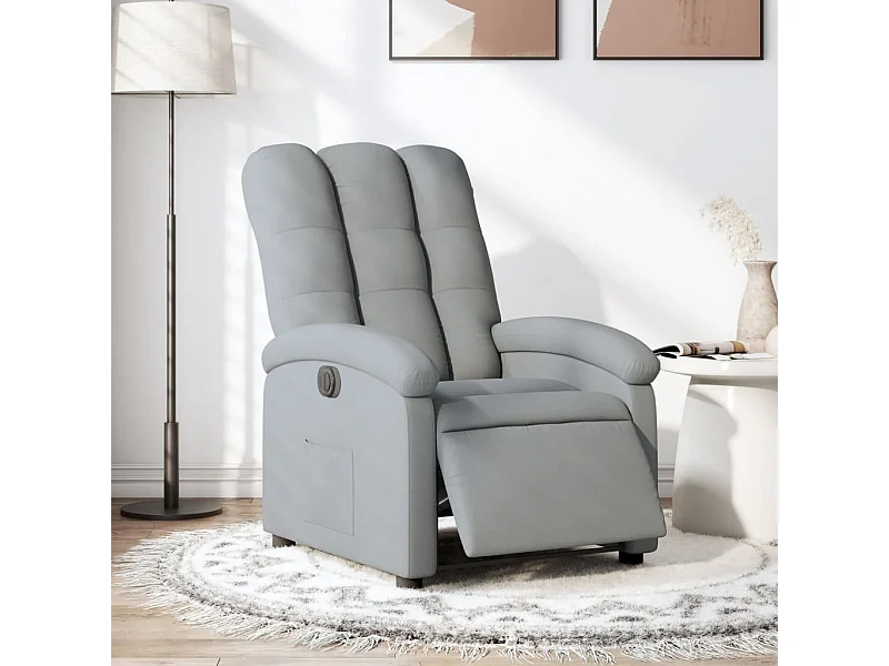 Fauteuil inclinable électrique Gris clair Tissu