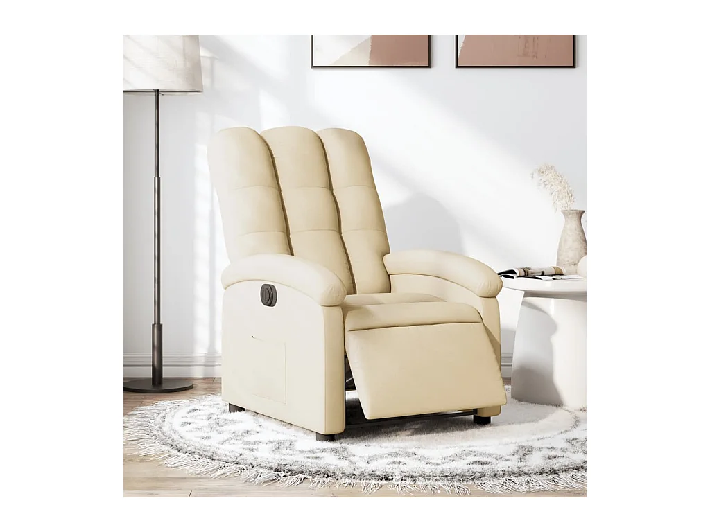Fauteuil inclinable électrique Crème Tissu
