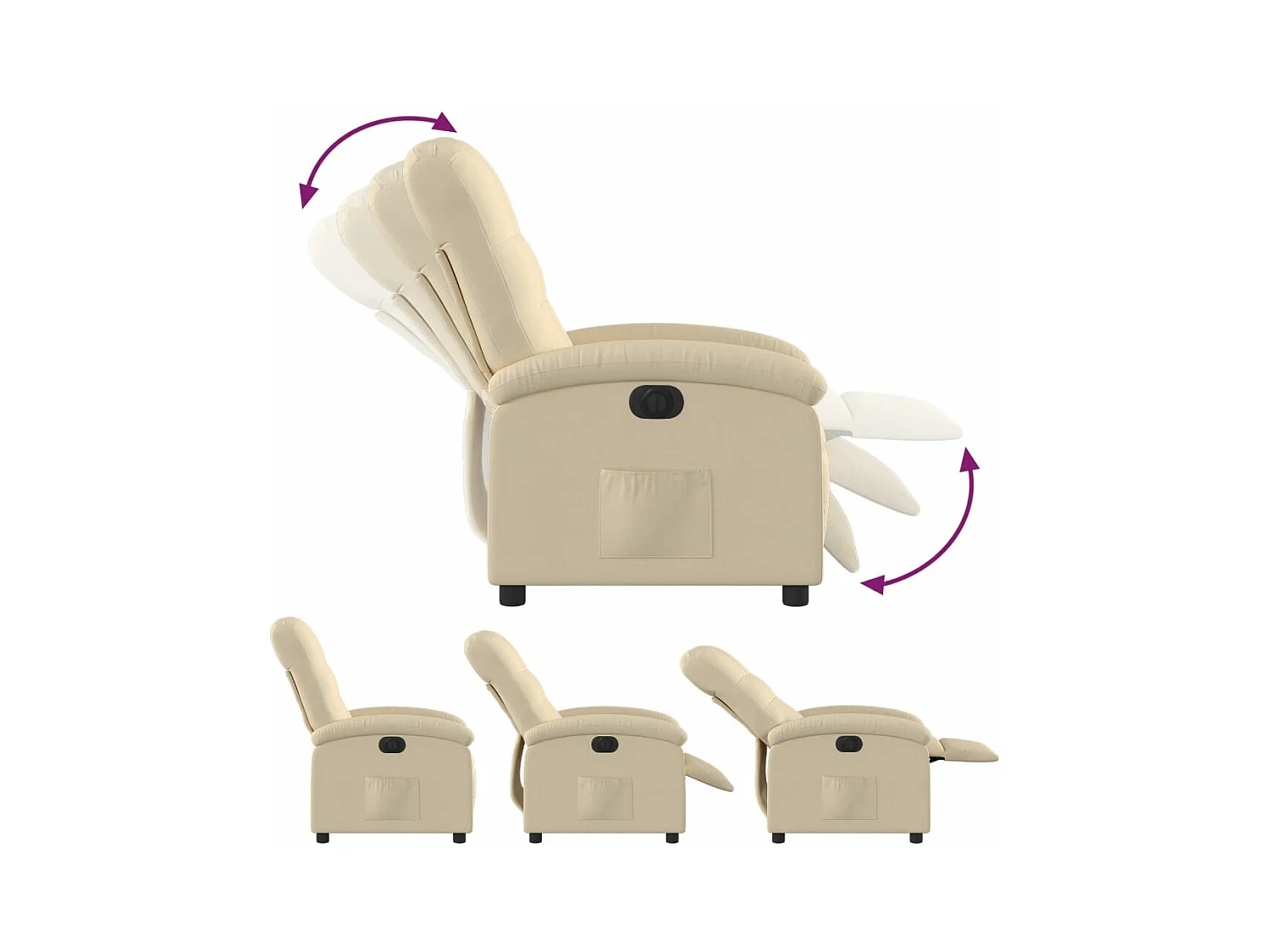 Relaxsessel Elektrisch Creme Stoff