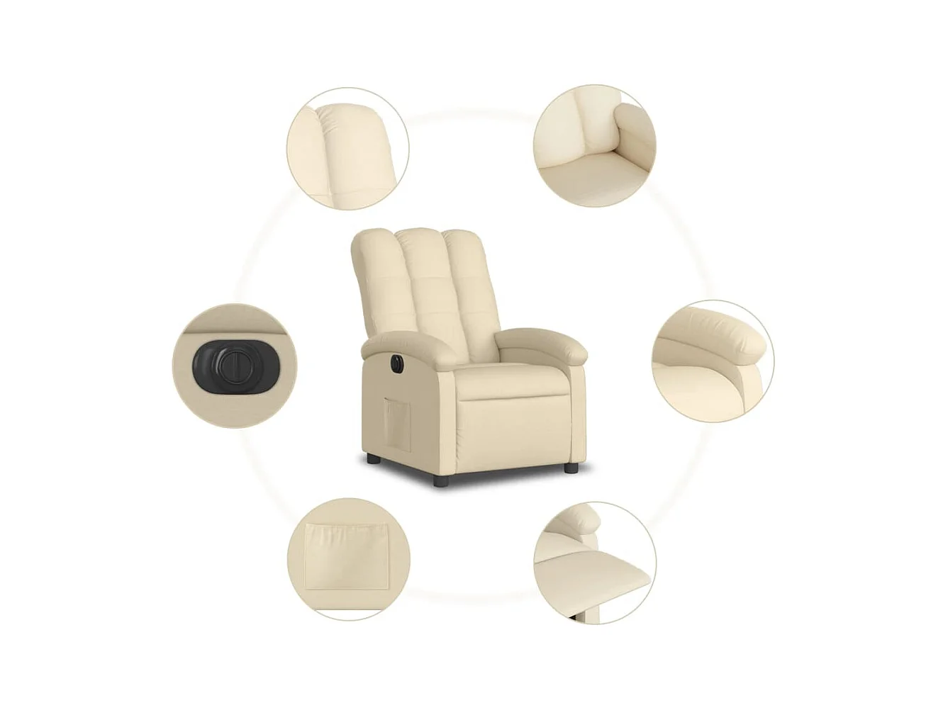 Relaxsessel Elektrisch Creme Stoff