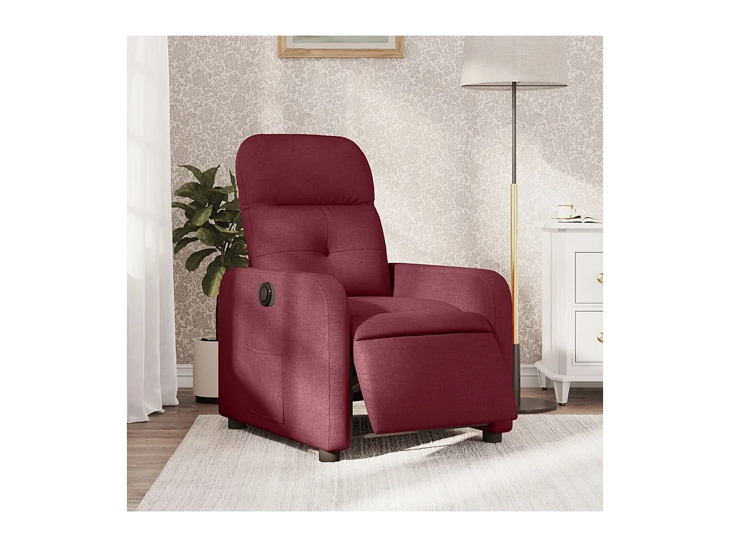 Poltrona Elettrica Reclinabile Rosso Vino in Tessuto