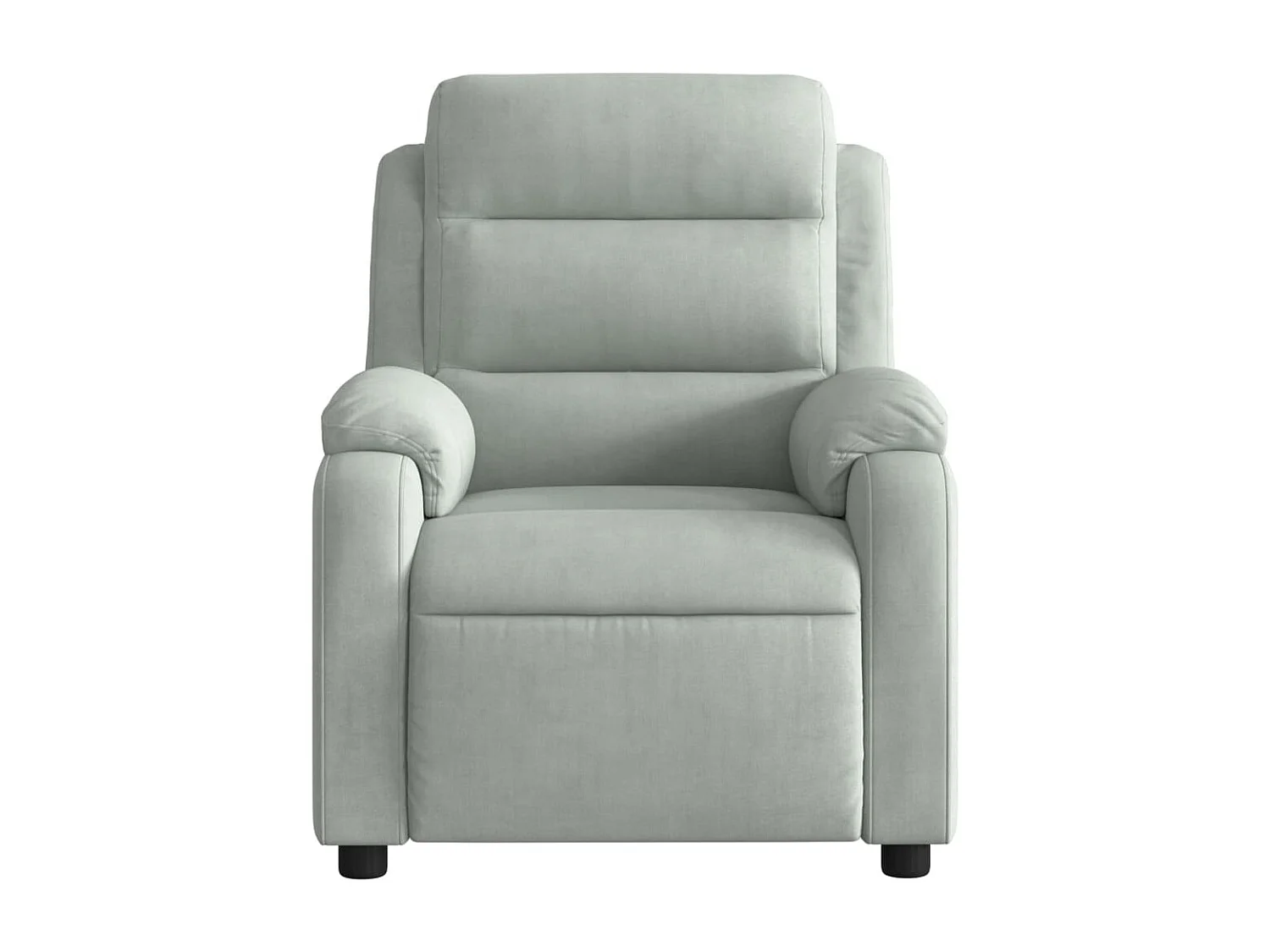 Poltrona Elettrica Massaggi Reclinabile Grigio Chiaro Velluto