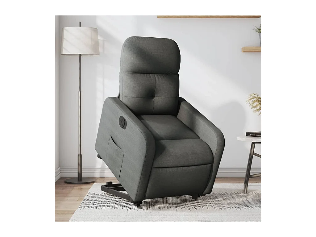 Fauteuil inclinable électrique gris foncé tissu