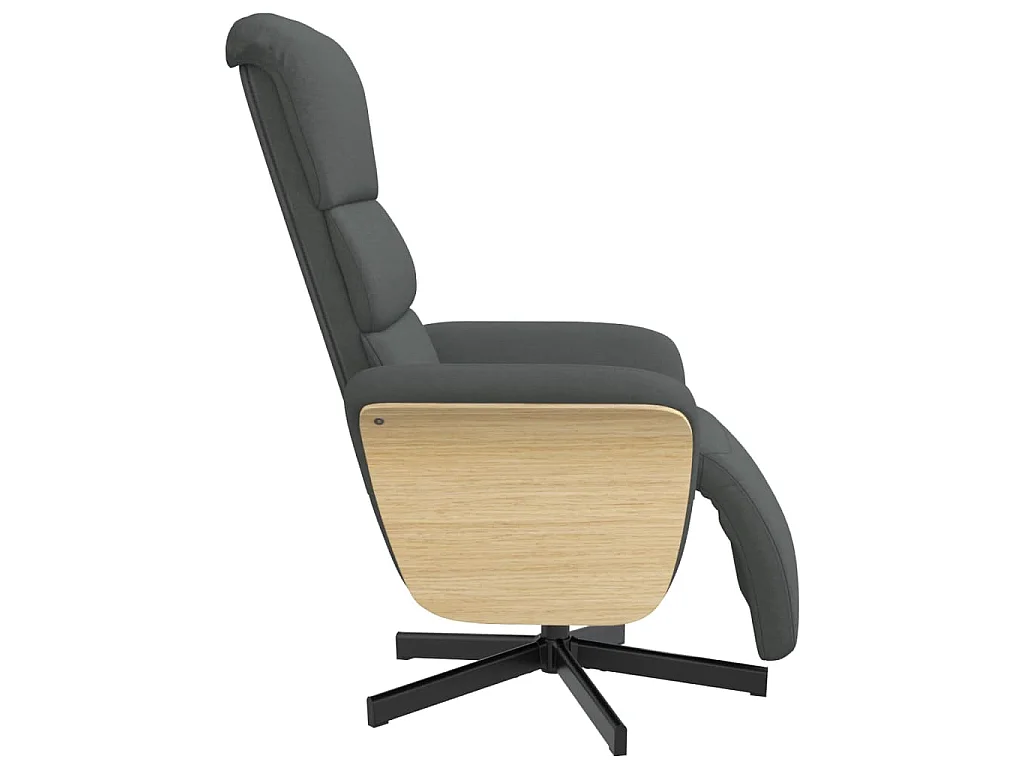 Fauteuil inclinable avec repose-pieds gris foncé tissu