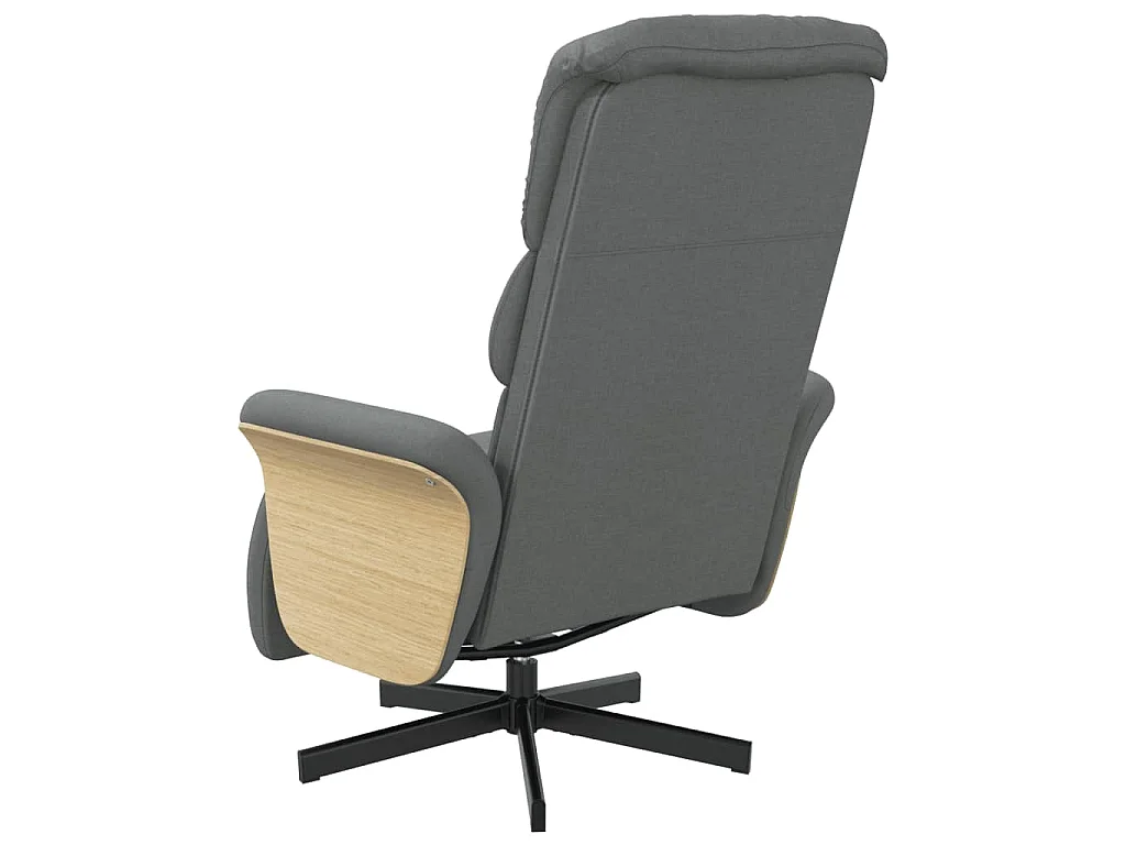 Fauteuil inclinable avec repose-pieds gris foncé tissu