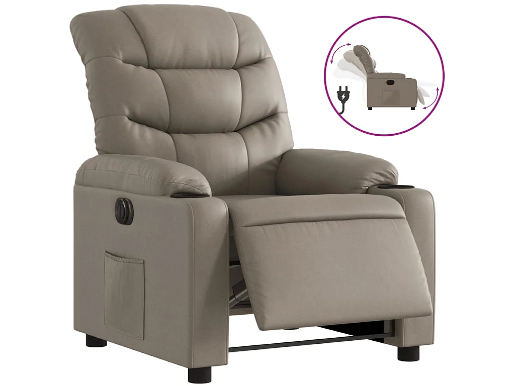 Poltrona Reclinabile Elettrica Cappuccino in Similpelle