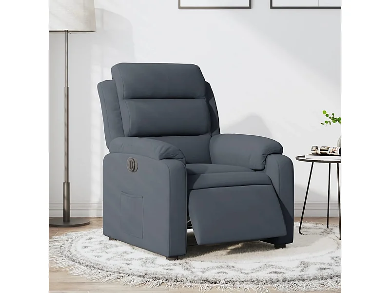 Fauteuil inclinable électrique Gris foncé Velours