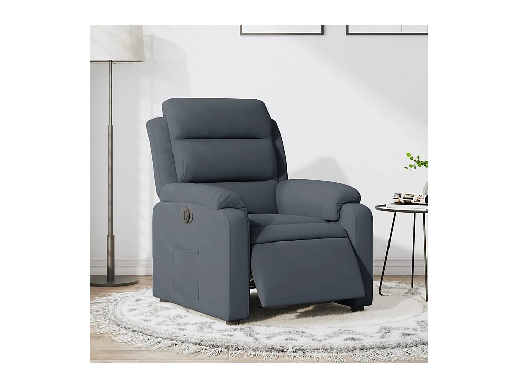 Fauteuil inclinable électrique Gris foncé Velours