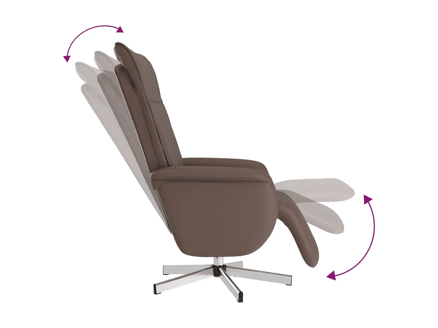 Fauteuil inclinable de massage repose-pieds marron similicuir