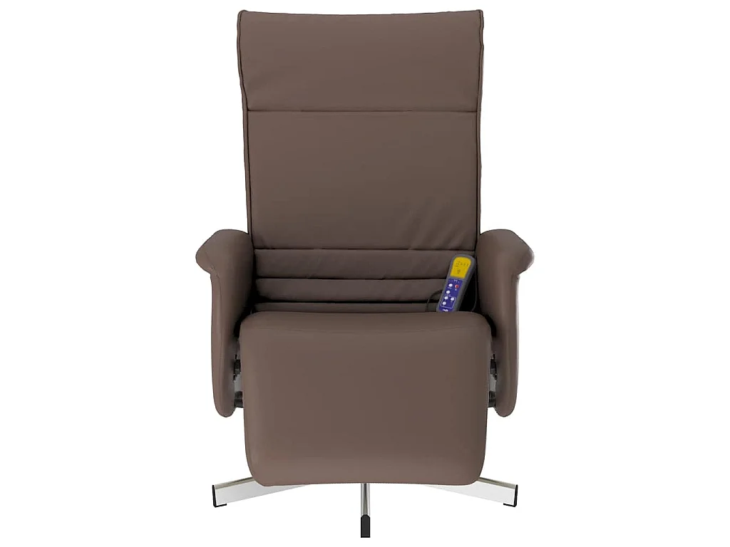 Fauteuil inclinable de massage repose-pieds marron similicuir