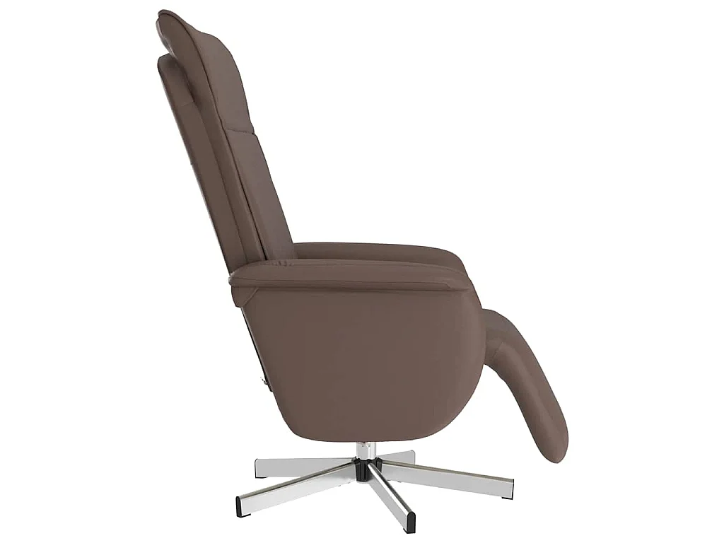 Fauteuil inclinable de massage repose-pieds marron similicuir