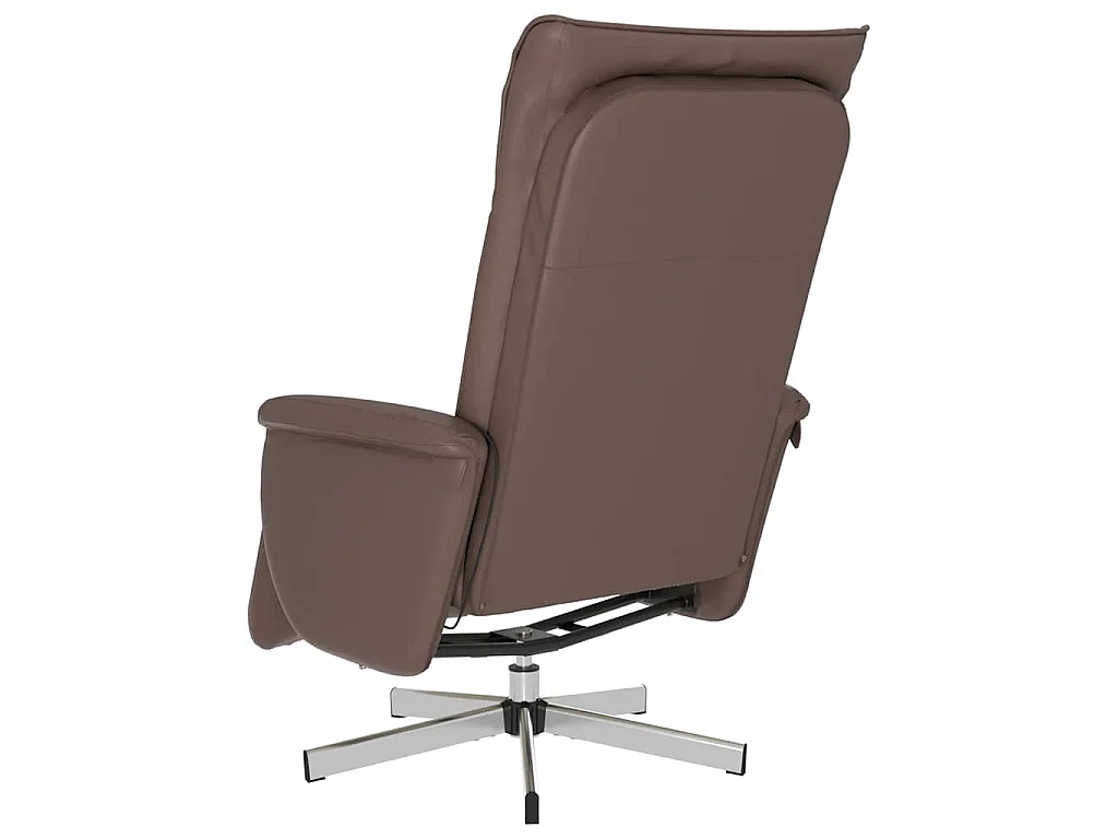Fauteuil inclinable de massage repose-pieds marron similicuir