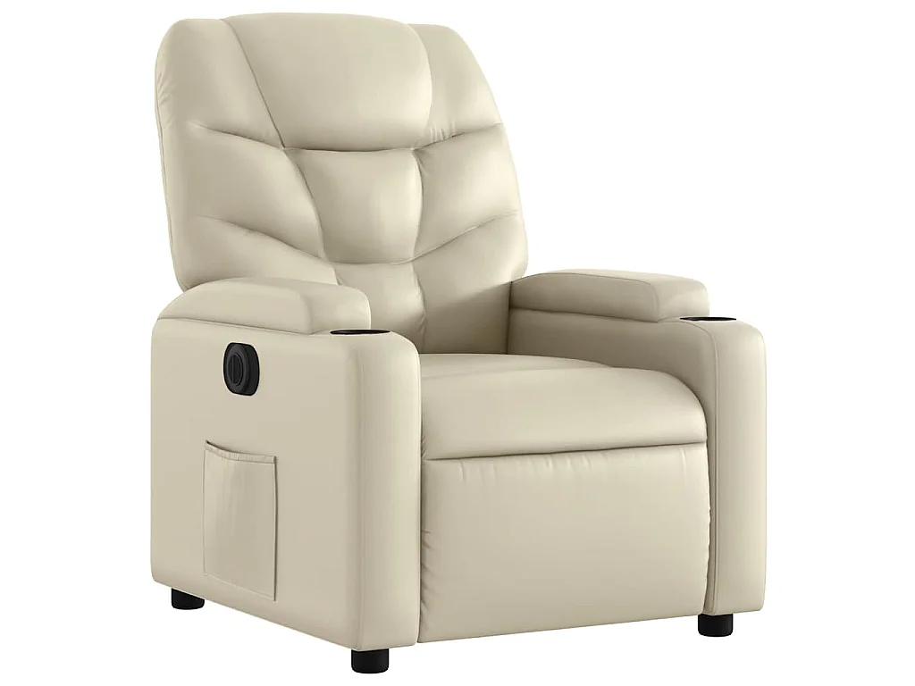 Fauteuil inclinable électrique Crème Similicuir