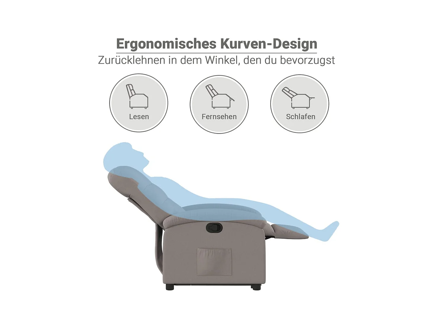 Fauteuil inclinable taupe tissu