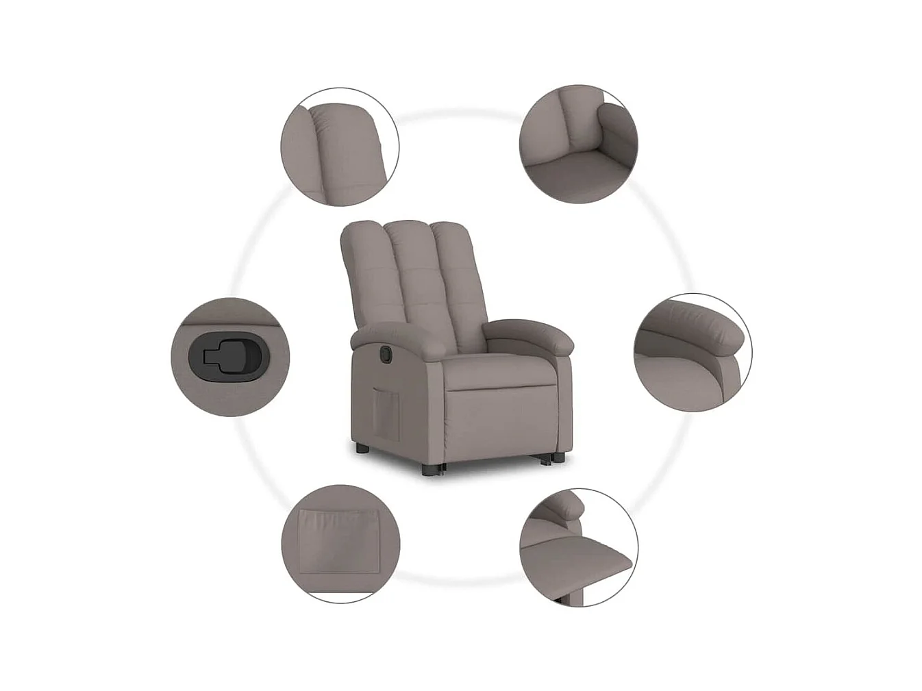 Fauteuil inclinable taupe tissu