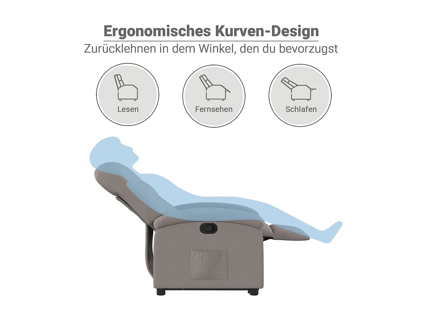 Relaxsessel mit Aufstehhilfe Taupe Stoff