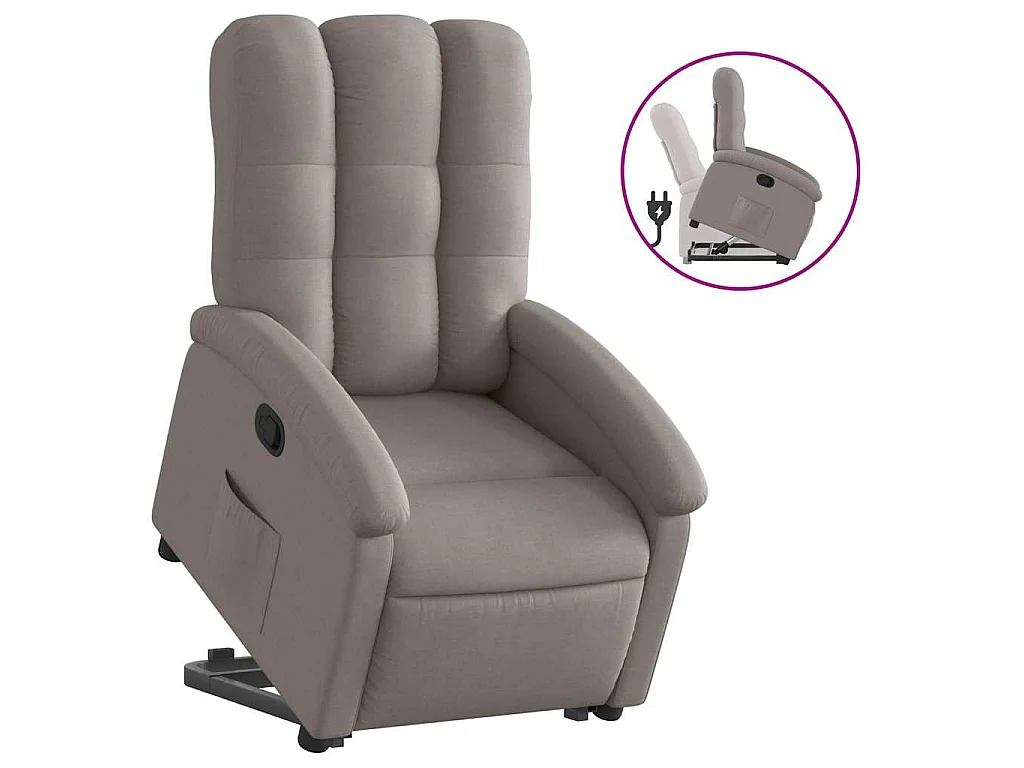 Relaxsessel mit Aufstehhilfe Taupe Stoff