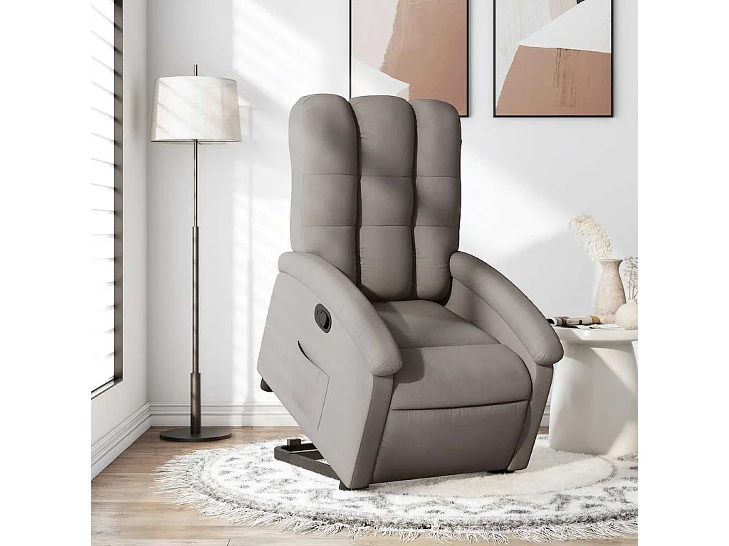 Relaxsessel mit Aufstehhilfe Taupe Stoff