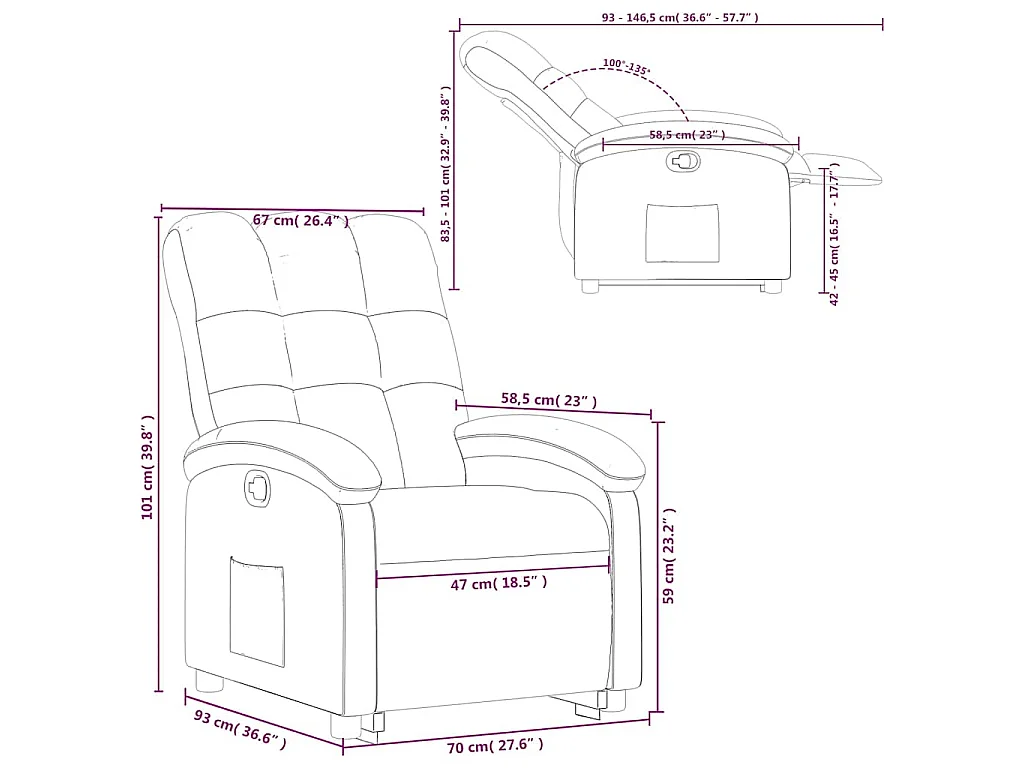 Relaxsessel mit Aufstehhilfe Taupe Stoff
