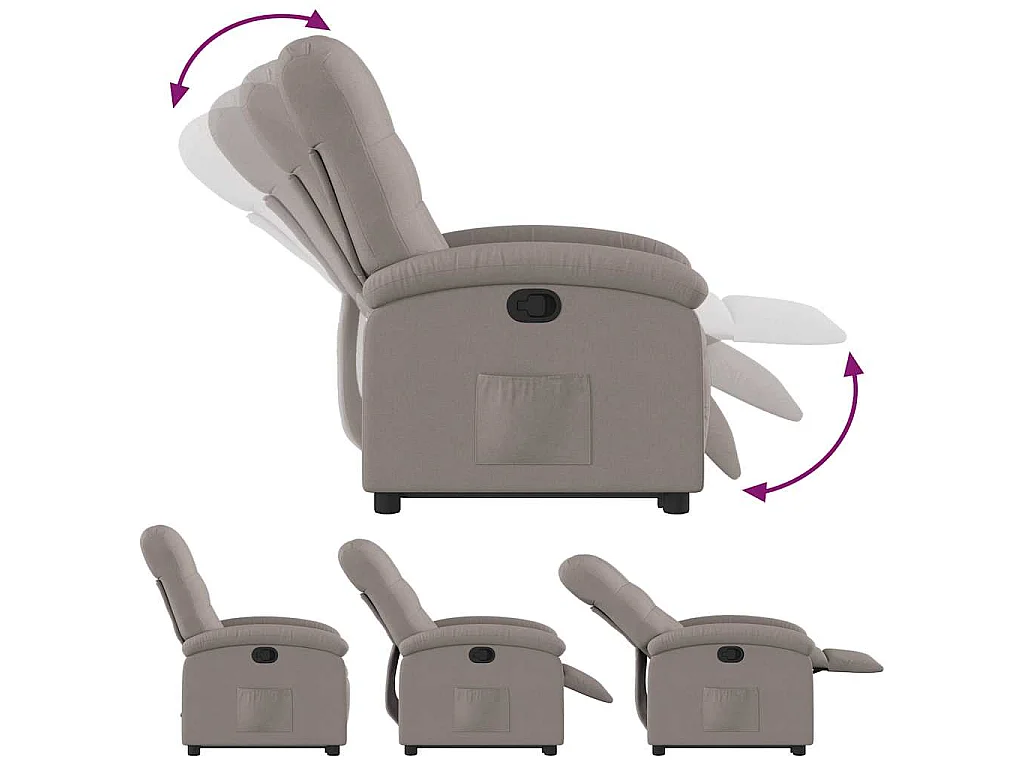 Relaxsessel mit Aufstehhilfe Taupe Stoff