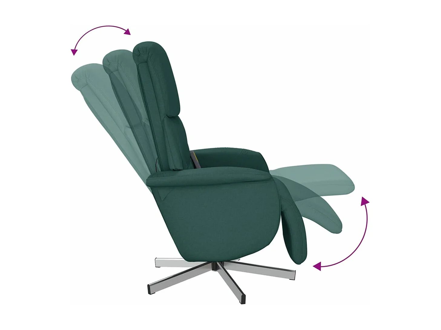 Massagesessel mit Fußteil Dunkelgrün Stoff