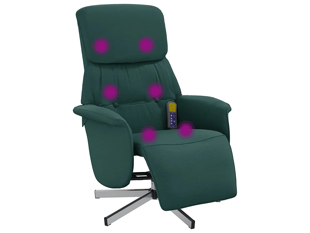 Massagesessel mit Fußteil Dunkelgrün Stoff