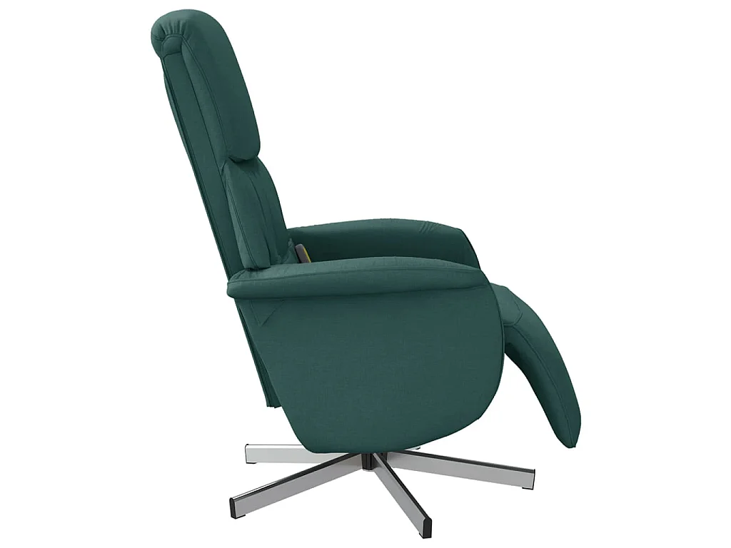 Fauteuil inclinable de massage et repose-pieds vert foncé tissu