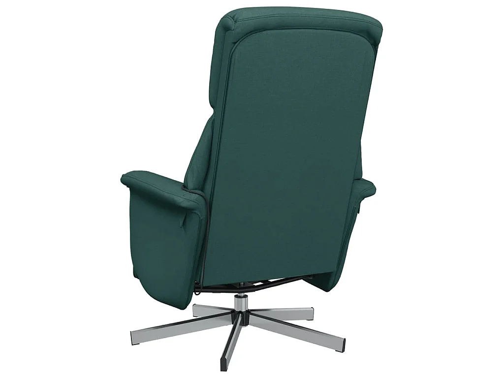 Fauteuil inclinable de massage et repose-pieds vert foncé tissu