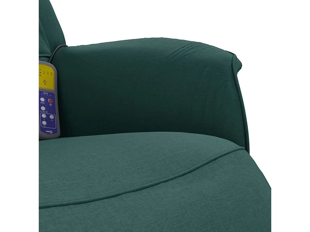 Fauteuil inclinable de massage et repose-pieds vert foncé tissu