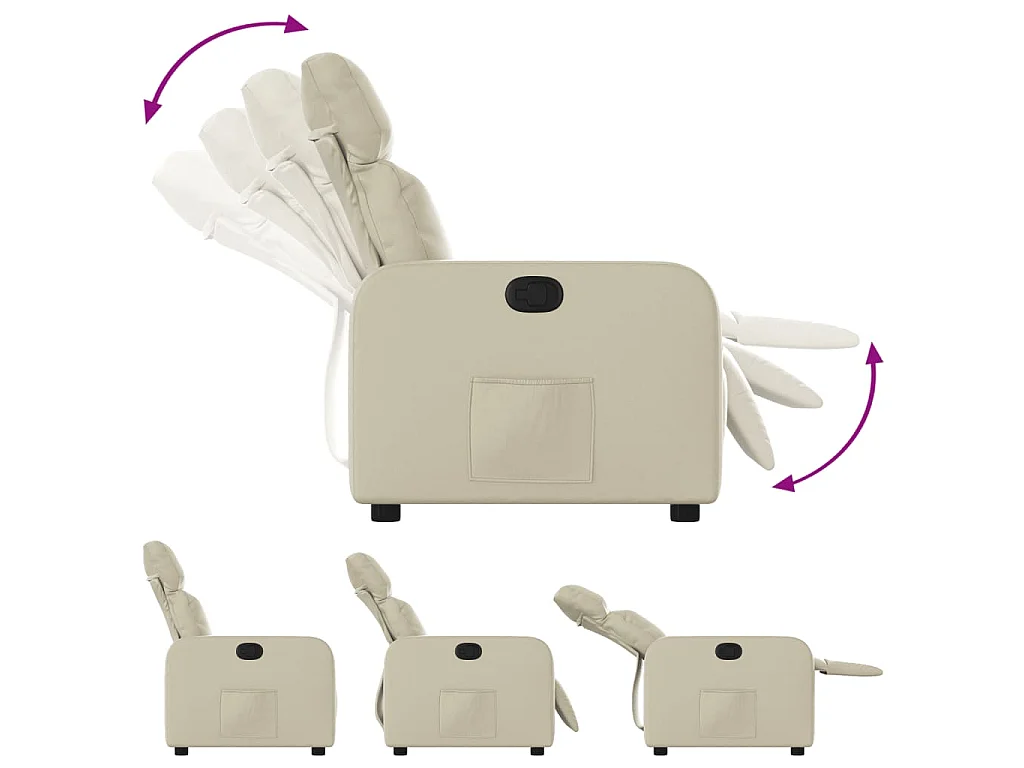 Fauteuil inclinable Crème Similicuir