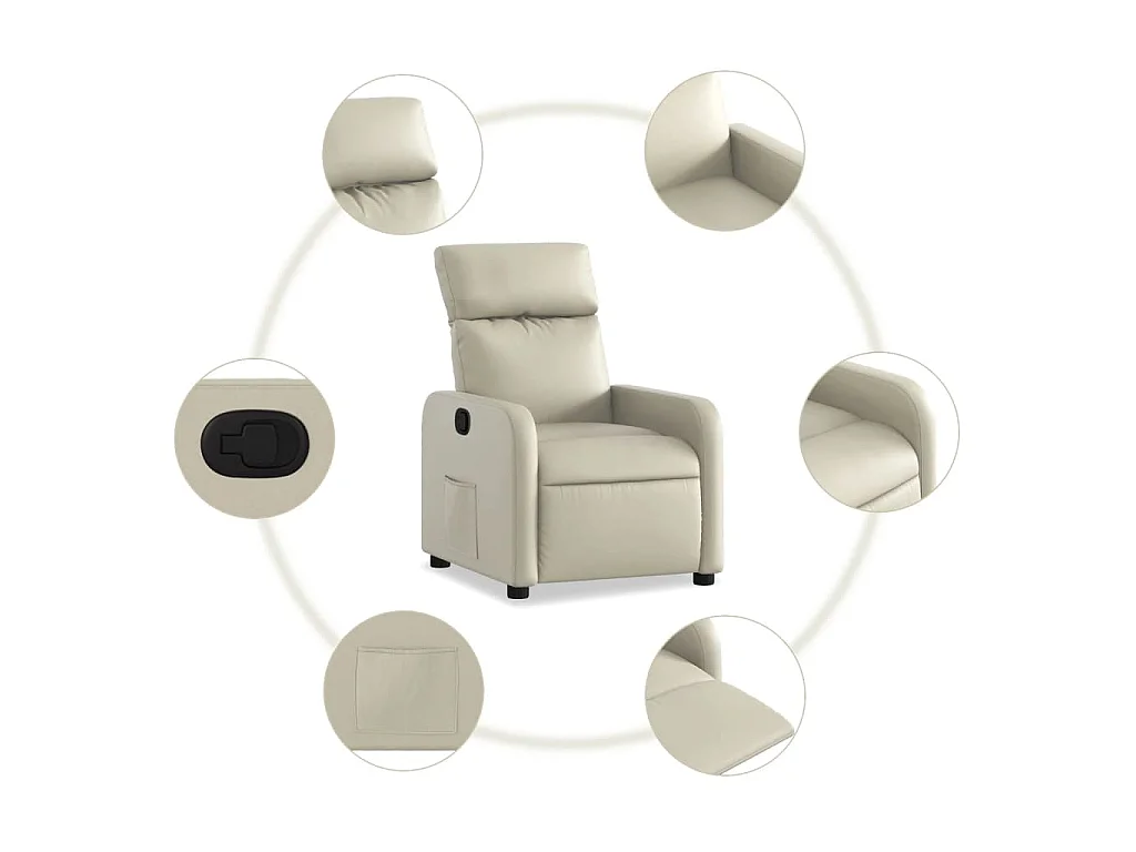 Fauteuil inclinable Crème Similicuir