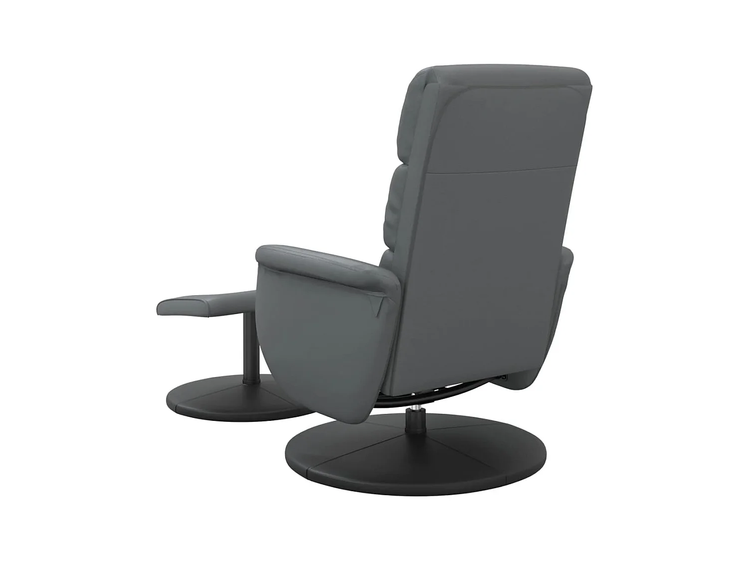 Fauteuil inclinable avec repose-pied gris similicuir