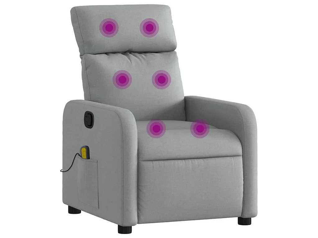 Massagesessel Hellgrau Stoff