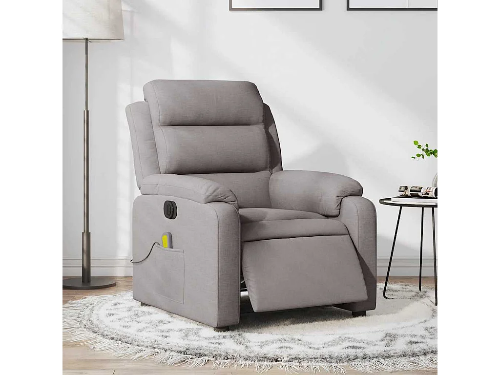 Fauteuil de massage inclinable électrique Taupe Tissu