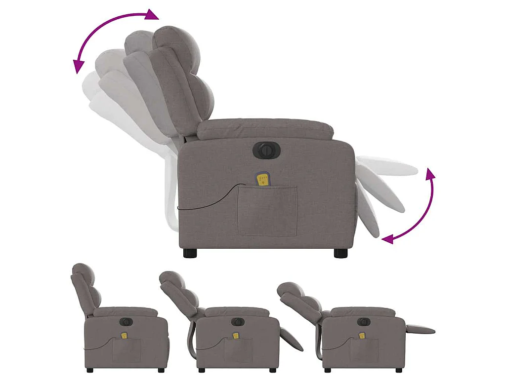 Massagesessel Elektrisch Taupe Stoff