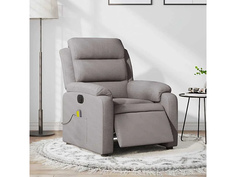 Fauteuil de massage inclinable électrique Taupe Tissu