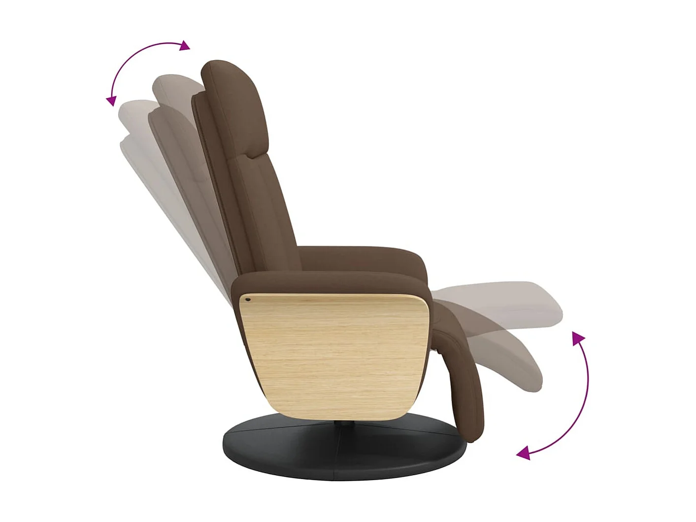 Relaxsessel mit Fußteil Braun Stoff