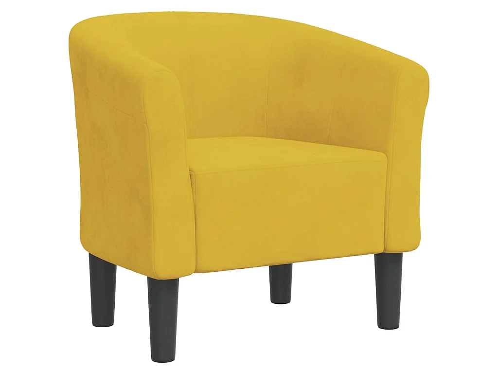 Chaise cabriolet jaune velours