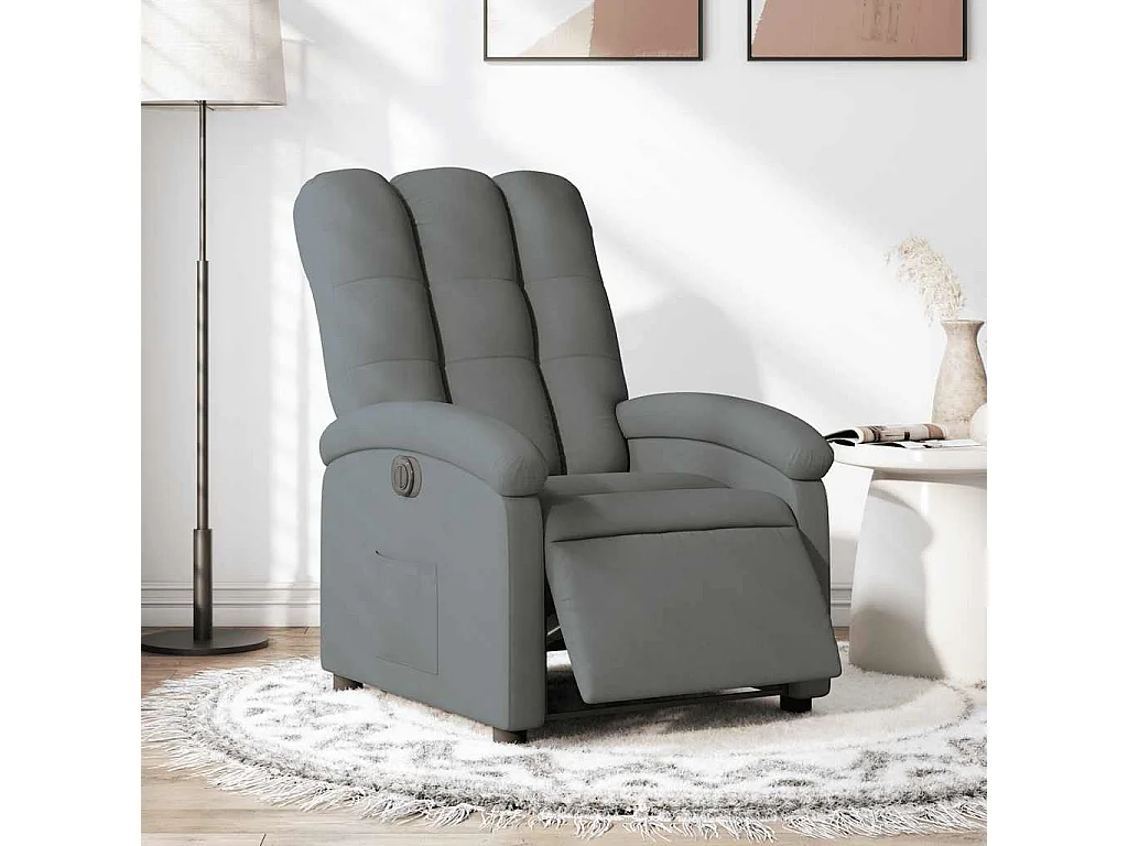 Fauteuil elektrisch verstelbaar stof donkergrijs
