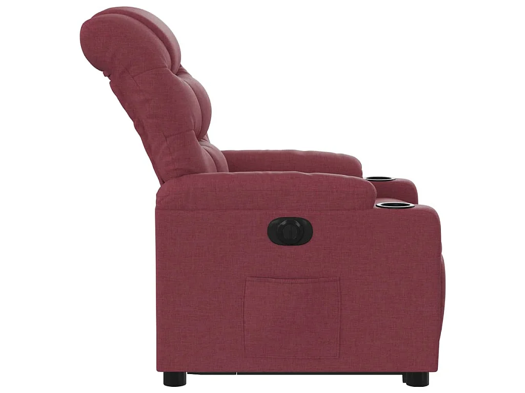 Fauteuil inclinable électrique rouge bordeaux tissu