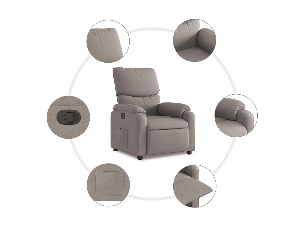 Relaxsessel Taupe Stoff