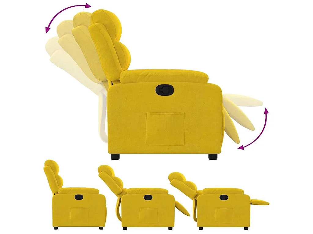 Fauteuil inclinable jaune velours