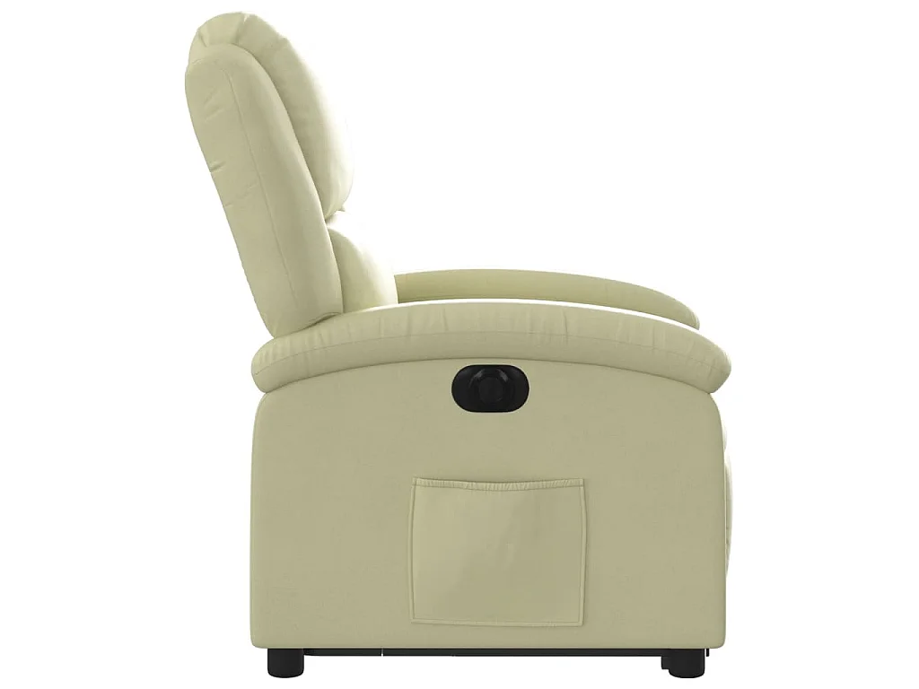 Sta-op-stoel elektrisch echt leer crèmekleurig