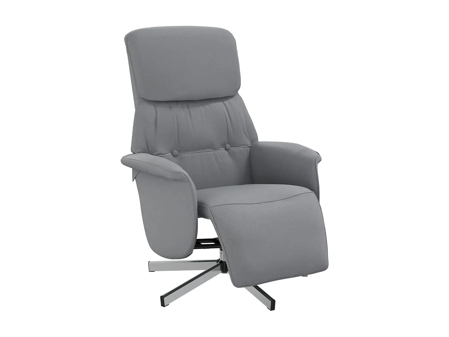Sillón reclinable con reposapiés tela gris claro