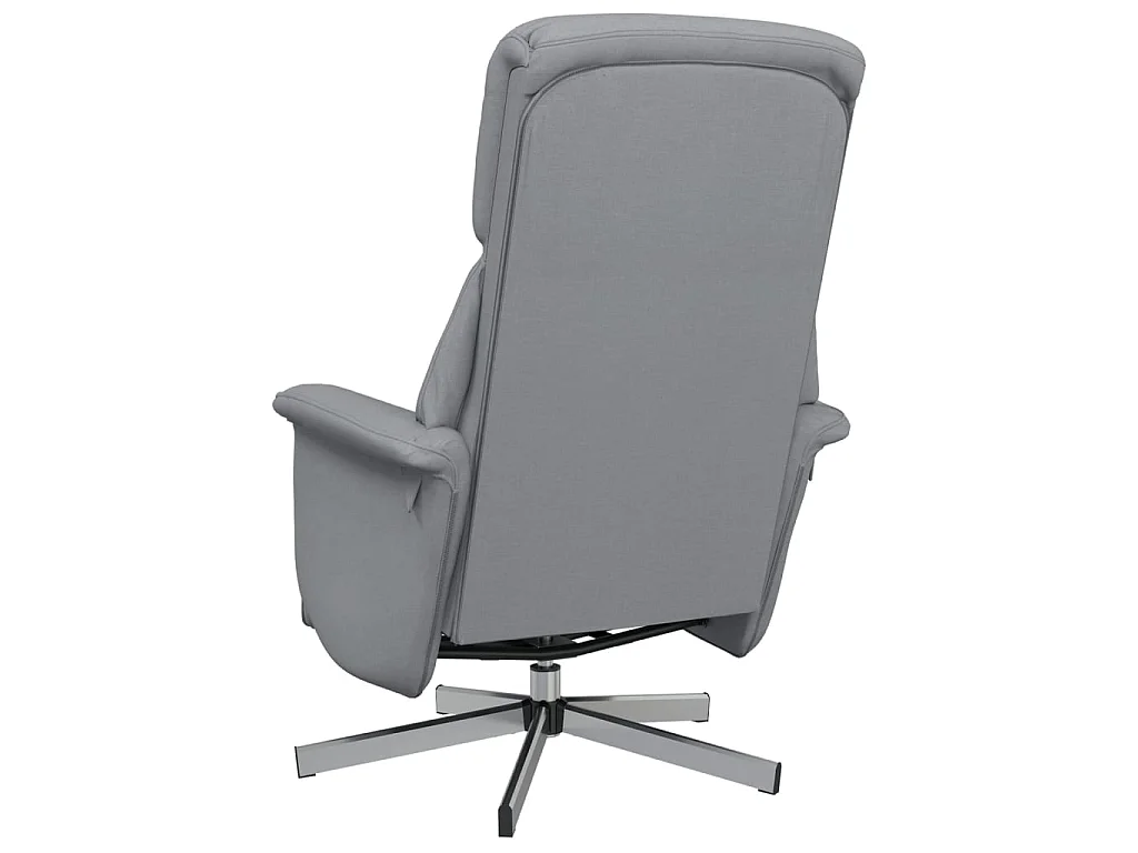 Fauteuil inclinable avec repose-pieds gris clair tissu
