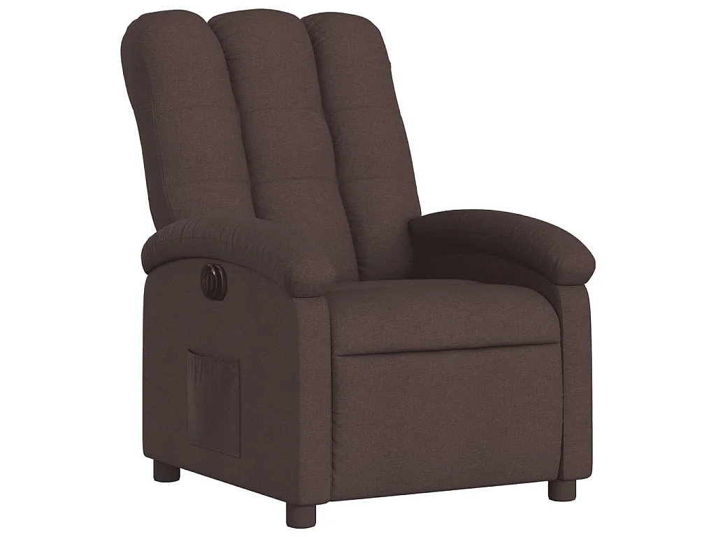 Fauteuil inclinable électrique Marron foncé Tissu