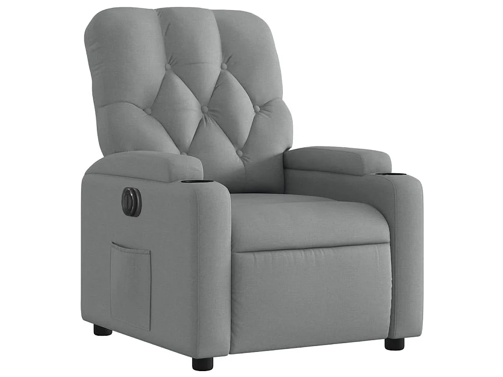 Fauteuil inclinable électrique Gris clair Tissu