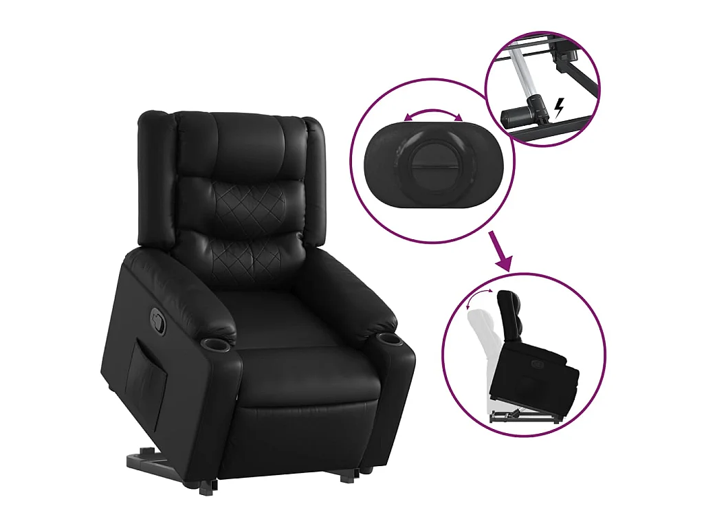 Fauteuil inclinable Noir Similicuir