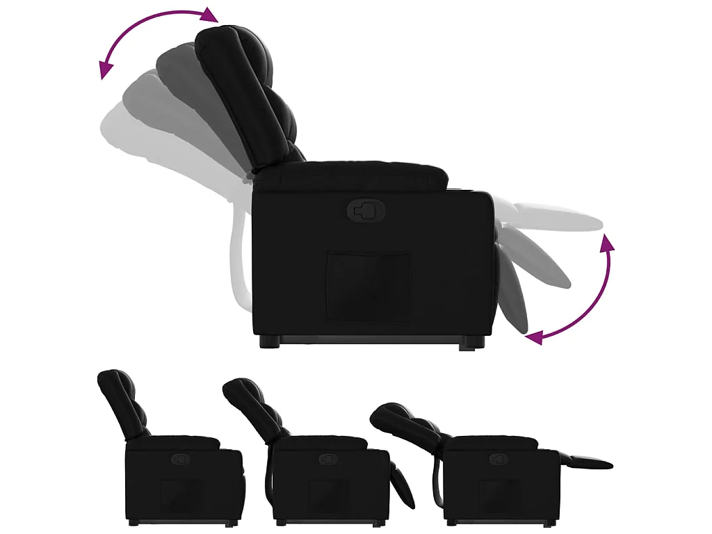 Fauteuil inclinable Noir Similicuir