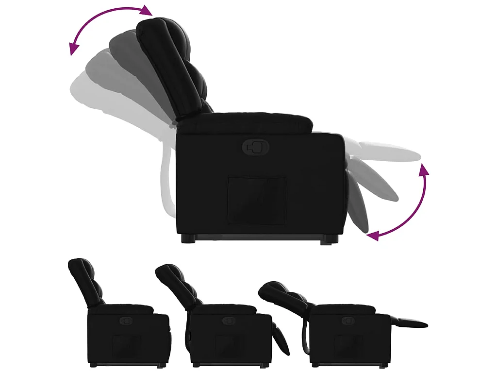 Fauteuil inclinable Noir Similicuir